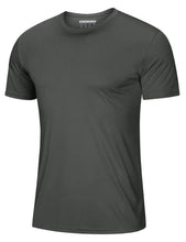 Load image into Gallery viewer, MAGCOMSEN Men's UPF 50+ Short Sleeve Running Shirt – Lightweight Moisture Wicking Hiking Tee | Dark Grey