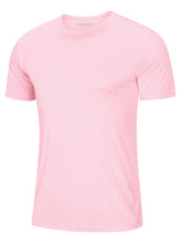 Load image into Gallery viewer, MAGCOMSEN Men's UPF 50+ Short Sleeve T-Shirt – Lightweight Moisture Wicking Gym & Running Shirt | Light Pink