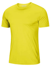 Load image into Gallery viewer, MAGCOMSEN Men's UPF 50+ Short Sleeve T-Shirt – Lightweight Dry Fit Running & Gym Shirt | Yellow