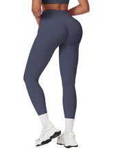 Load image into Gallery viewer, Impact Leggings for Women Seamless Workout Yoga Pants Hidden Scrunch Butt Tummy Control Gym Leggings Mid Low Waist 25" Slate Gray