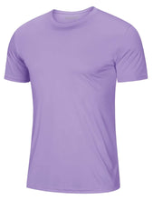 Load image into Gallery viewer, MAGCOMSEN Men's UPF 50+ Short Sleeve T-Shirt – Lightweight Moisture Wicking Gym & Running Shirt | Light Purple