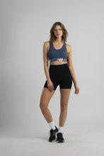 Load image into Gallery viewer, New Balance Womens Seamless Wirefree, Racerback Sports Bra with Removable Pads, Bottom Band with Logo, Munsell White
