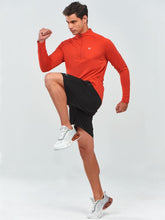 Load image into Gallery viewer, NORTHYARD Men's Quarter Zip Pullover – Long Sleeve Moisture-Wicking Running Shirt with UPF 50+ in Red