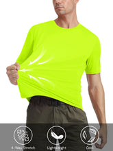 Load image into Gallery viewer, MAGCOMSEN Men's UPF 50+ Short Sleeve T-Shirt – Lightweight Breathable Base Layer | Fluorescent Green