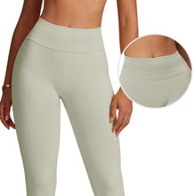 Load image into Gallery viewer, Impact Leggings for Women Seamless Workout Yoga Pants Hidden Scrunch Butt Tummy Control Gym Leggings Mid Low Waist 25" Feather Beige