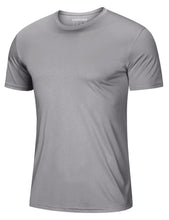 Load image into Gallery viewer, MAGCOMSEN Men's UPF 50+ Short Sleeve Dry-Fit T-Shirt – Lightweight Moisture Wicking Active Shirt | Light Grey