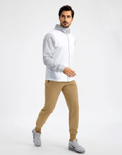 Load image into Gallery viewer, Pudolla Men's Lightweight Tapered Jogger Pants with Zip Pockets – Quick-Dry Athletic Running Joggers in Dark Khaki