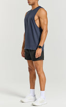 Load image into Gallery viewer, Project Titan Men's Drop Arm Tank Top – Cut Off Sleeveless Gym Shirt for Weightlifting & Bodybuilding in Oxford Blue