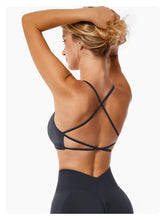 Load image into Gallery viewer, ABOCIW Women Seamless 2 Piece Workout Sets Cross Back Strappy Sports Bra V Back Scrunch Butt Lifting High Waist Booty Shorts Outfits Dark Green
