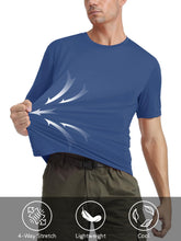 Load image into Gallery viewer, MAGCOMSEN Men's UPF 50+ Short Sleeve T-Shirt – Lightweight Quick Dry Rash Guard | Blue Grey