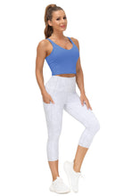 Load image into Gallery viewer, Women’s Longline Sports Bra Wirefree Padded Medium Support Yoga Bras Gym Running Workout Tank Tops(Sea Blue)