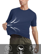 Load image into Gallery viewer, MAGCOMSEN Men's UPF 50+ Short Sleeve T-Shirt – Lightweight Breathable Active Shirt | Navy
