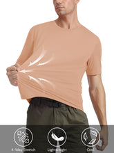 Load image into Gallery viewer, MAGCOMSEN Men's UPF 50+ Short Sleeve T-Shirt – Dry Fit UV Protection Summer Active Tee | Apricot
