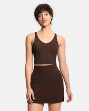 Load image into Gallery viewer, Women’s Longline Sports Bra Wirefree Padded Medium Support Yoga Bras Gym Running Workout Tank Tops Brown