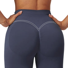 Load image into Gallery viewer, Impact Leggings for Women Seamless Workout Yoga Pants Hidden Scrunch Butt Tummy Control Gym Leggings Mid Low Waist 25" Slate Gray