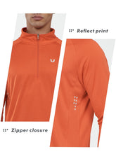 Load image into Gallery viewer, NORTHYARD Men's Long Sleeve Quarter Zip Running Shirt – Moisture Wicking Athletic Pullover | Orange