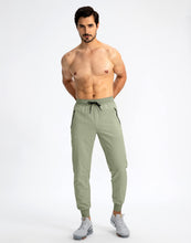Load image into Gallery viewer, Pudolla Men's Lightweight Tapered Jogger Pants with Zip Pockets – Quick-Dry Athletic Running Joggers in Arona Blue