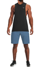 Load image into Gallery viewer, Project Titan Men's Drop Arm Tank Top – Loose Fit Cut Off Sleeveless Gym Shirt for Weightlifting & Training in Black