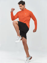 Load image into Gallery viewer, NORTHYARD Men's Long Sleeve Quarter Zip Running Shirt – Moisture Wicking Athletic Pullover | Orange
