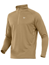 Load image into Gallery viewer, NORTHYARD Men's Quarter Zip Pullover – Long Sleeve Moisture-Wicking Running Shirt with UPF 50+ in Khaki