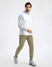 Load image into Gallery viewer, Pudolla Men's Lightweight Tapered Jogger Pants with Zip Pockets – Quick-Dry Athletic Running Joggers in Dusty Khaki