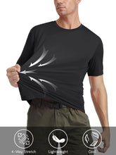 Load image into Gallery viewer, MAGCOMSEN Men's UPF 50+ Short Sleeve T-Shirt – Dry Fit Ultra Lightweight Athletic Gym Shirt | Black
