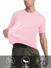 Load image into Gallery viewer, MAGCOMSEN Men's UPF 50+ Short Sleeve T-Shirt – Lightweight Moisture Wicking Gym & Running Shirt | Light Pink