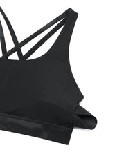 Load image into Gallery viewer, CRZ YOGA Women's Strappy Sports Bras Fitness Workout Padded Yoga Criss Cross Back Cami Black Tie Dye Flowers