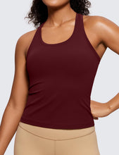Load image into Gallery viewer, CRZ YOGA Butterluxe Racerback Workout Tank Tops for Women Sleeveless Camisole Gym Athletic Yoga Shirts Red Merlot