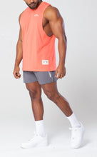 Load image into Gallery viewer, Project Titan Men's Icon Drop Arm Tank Top – Cut Off Sleeveless Gym Shirt for Weightlifting & Bodybuilding in Sunset Coral