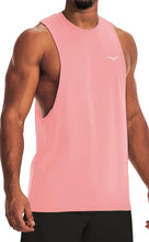 Load image into Gallery viewer, Project Titan Men's Drop Arm Tank Top – Loose Fit Cut Off Sleeveless Gym Shirt for Weightlifting & Training in Salmon Pink