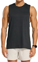 Load image into Gallery viewer, Project Titan Men's Drop Arm Tank Top – Cut Off Sleeveless Gym Shirt for Weightlifting & Bodybuilding in Black