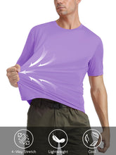 Load image into Gallery viewer, MAGCOMSEN Men's UPF 50+ Short Sleeve T-Shirt – Lightweight Moisture Wicking Gym & Running Shirt | Light Purple
