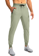 Load image into Gallery viewer, Pudolla Men's Lightweight Tapered Jogger Pants with Zip Pockets – Quick-Dry Athletic Running Joggers in Arona Blue