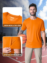 Load image into Gallery viewer, MAGCOMSEN Men's UPF 50+ Short Sleeve T-Shirt – Lightweight Quick Dry Active Shirt | Orange