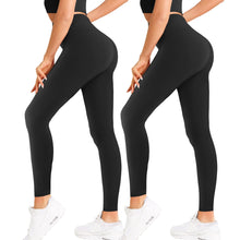 Load image into Gallery viewer, Natural Feelings Buttercloud High Waisted Leggings for Women Ultra Soft Stretch Opaque Slim Yoga Leggings,2-Pack,Black,L-XL