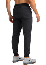 Load image into Gallery viewer, Pudolla Men's Lightweight Tapered Jogger Pants with Zip Pockets – Quick-Dry Athletic Running Joggers in Black