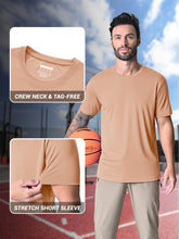 Load image into Gallery viewer, MAGCOMSEN Men's UPF 50+ Short Sleeve T-Shirt – Dry Fit UV Protection Summer Active Tee | Apricot