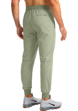 Load image into Gallery viewer, Pudolla Men's Lightweight Tapered Jogger Pants with Zip Pockets – Quick-Dry Athletic Running Joggers in Arona Blue
