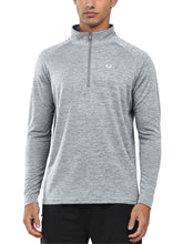 Load image into Gallery viewer, NORTHYARD Men's Quarter Zip Pullover – Long Sleeve Moisture-Wicking Running Shirt with UPF 50+ in Light Heather