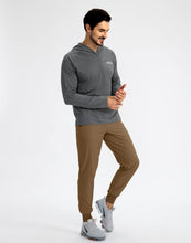Load image into Gallery viewer, Pudolla Men's Lightweight Tapered Jogger Pants with Zip Pockets – Quick-Dry Athletic Running Joggers in Brown