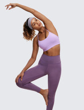 Load image into Gallery viewer, CRZ YOGA Butterluxe Womens Y Back Sports Bra - Padded Racerback Low Impact Spaghetti Thin Strap Workout Yoga Top Elfin Purple