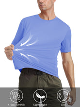 Load image into Gallery viewer, MAGCOMSEN Men's UPF 50+ Short Sleeve T-Shirt – Lightweight Moisture Wicking Sun Shirt | Light Blue