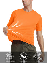 Load image into Gallery viewer, MAGCOMSEN Men's UPF 50+ Short Sleeve T-Shirt – Lightweight Quick Dry Active Shirt | Orange