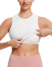 Load image into Gallery viewer, Natural Feelings Nudi Sports Bras for Women Removable Padded Yoga Tank Tops Sleeveless Fitness Workout Crop Tops A-White