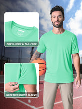 Load image into Gallery viewer, MAGCOMSEN Men's UPF 50+ Short Sleeve Dry-Fit T-Shirt – Lightweight Active Shirt | Mint Green