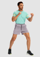 Load image into Gallery viewer, G Gradual Men's 5" Running Shorts with Zip Pockets – Quick-Dry Gym & Athletic Workout Shorts in Light Grey