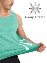 Load image into Gallery viewer, MAGCOMSEN Tank Top Men Dry Fit Lightweight Workout Shirts for Men Gym Muscle Swim Summer Tank Tops Light Green