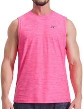 Load image into Gallery viewer, EZRUN Men's Quick Dry Muscle Tank Top – Sleeveless Gym & Athletic Workout Shirt | Neon Pink