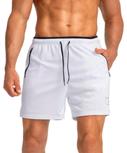 Load image into Gallery viewer, G Gradual Men's 5" Running Shorts with Zip Pockets – Quick-Dry Gym & Athletic Workout Shorts in White